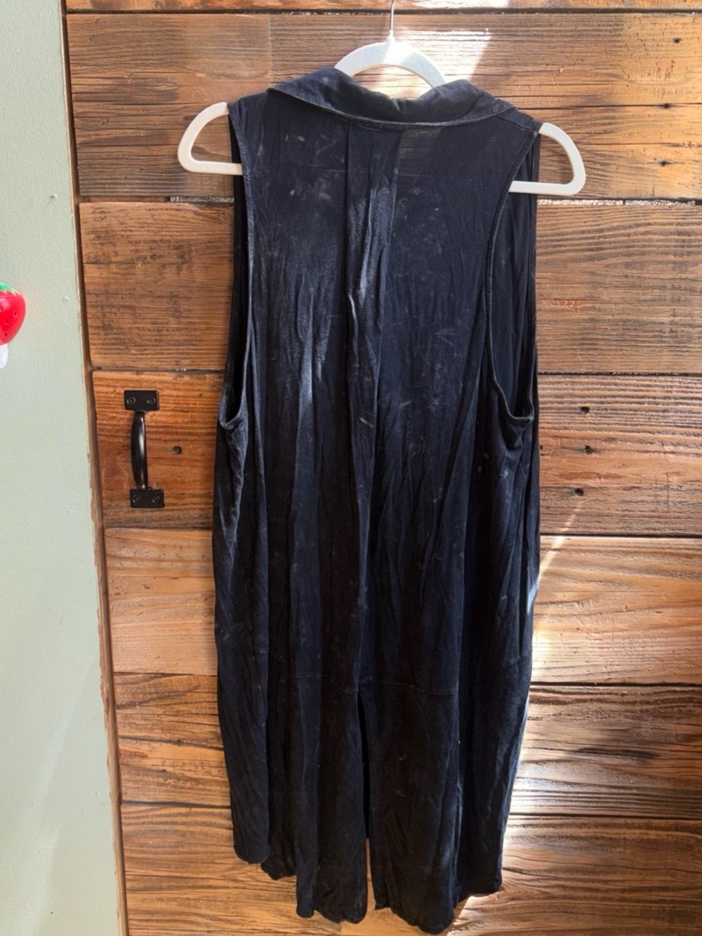 POL Sleeveless Button-Front Black Long Vest Dress - Picture 5 of 6